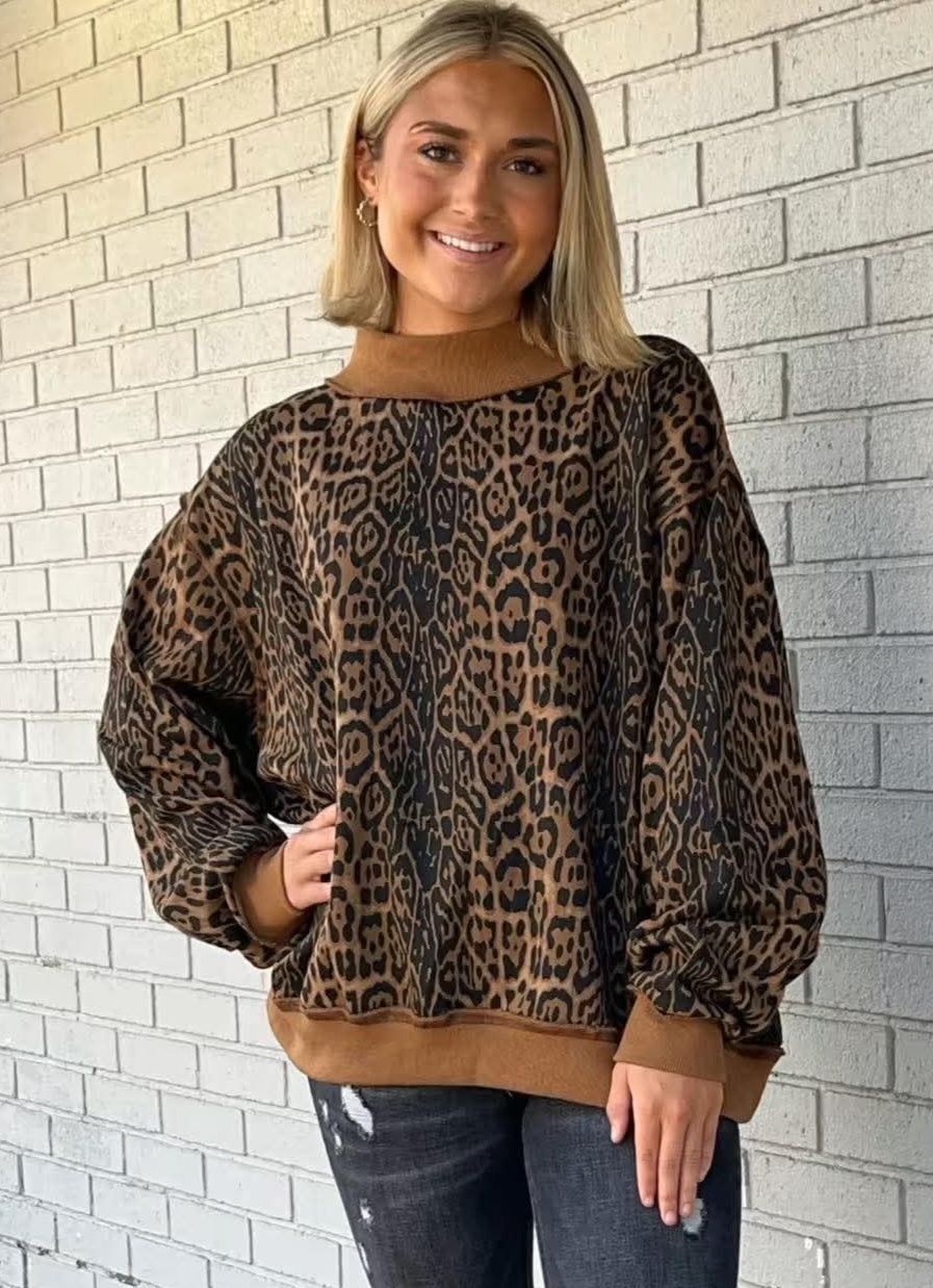 Bucketlist Cheetah Mock Neck