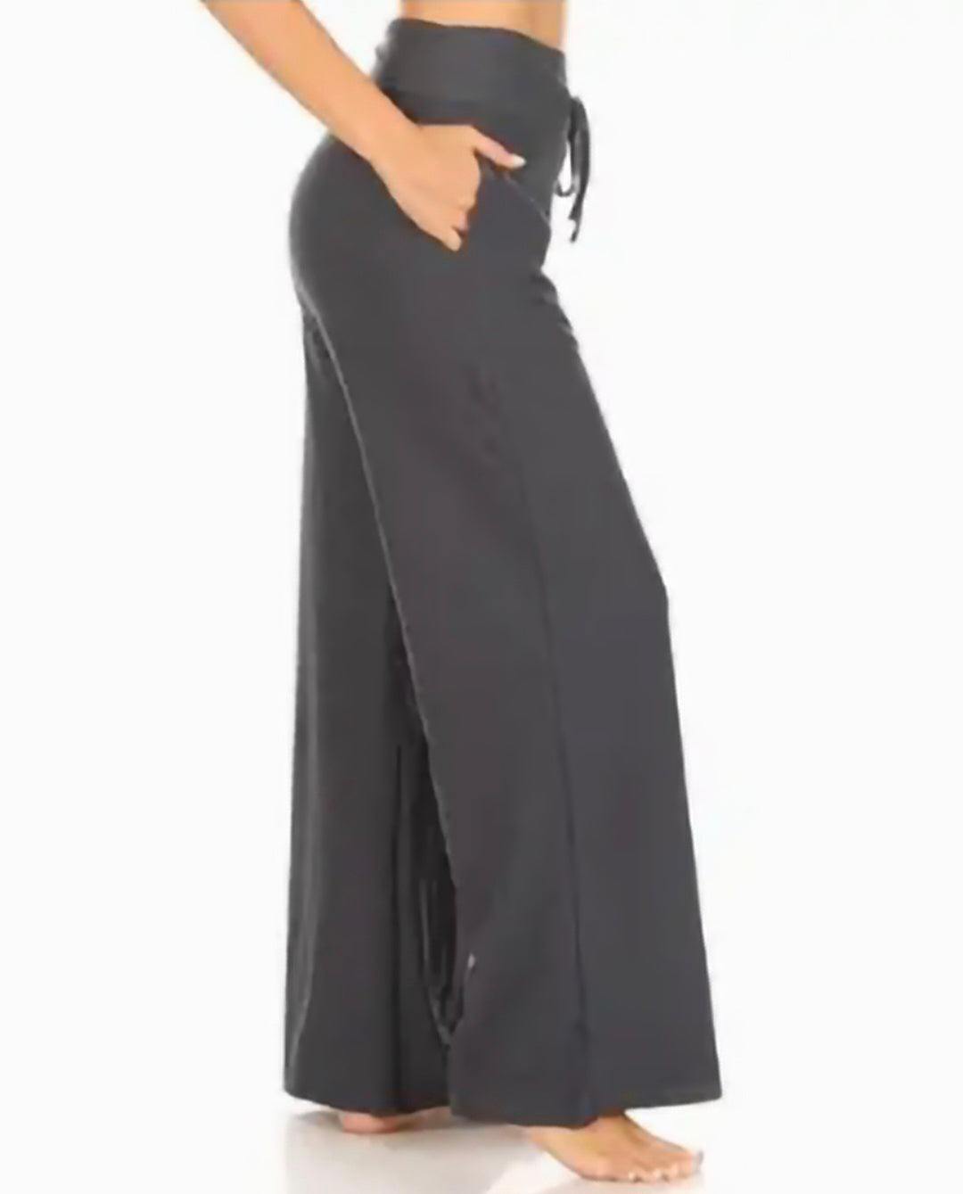 Wide leg drawstring pants