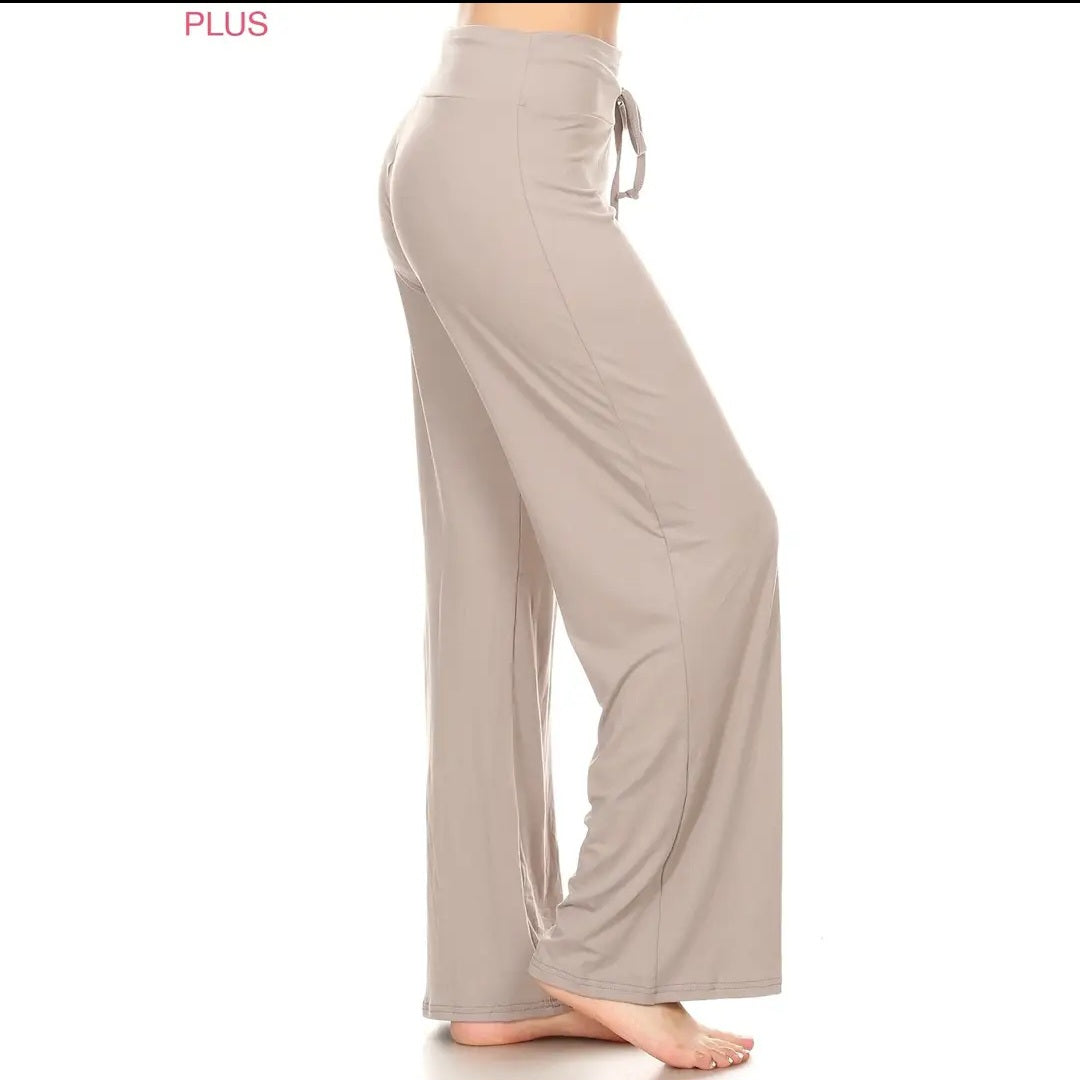 Wide leg drawstring pants