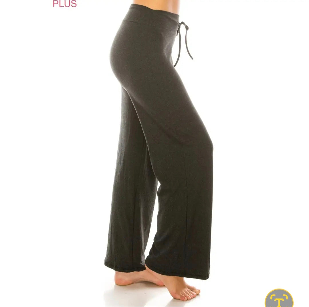 Wide leg drawstring pants
