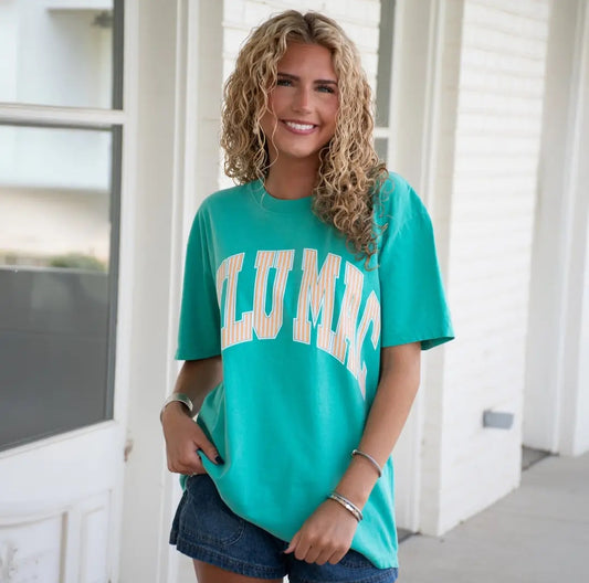 LULU MAC Stripe Adult Cream Sickle Sky/Island Green Tee