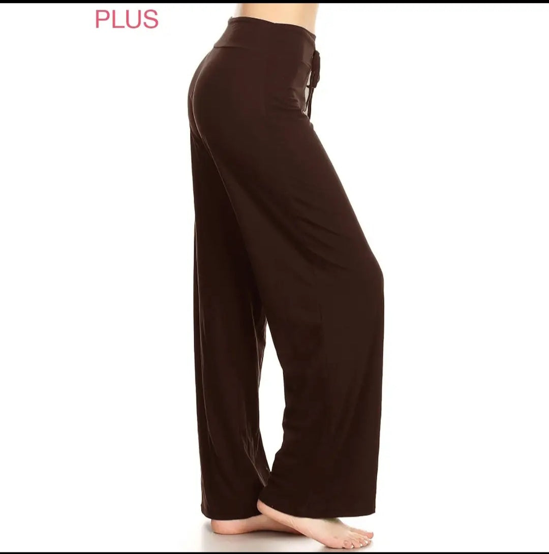 Wide leg drawstring pants