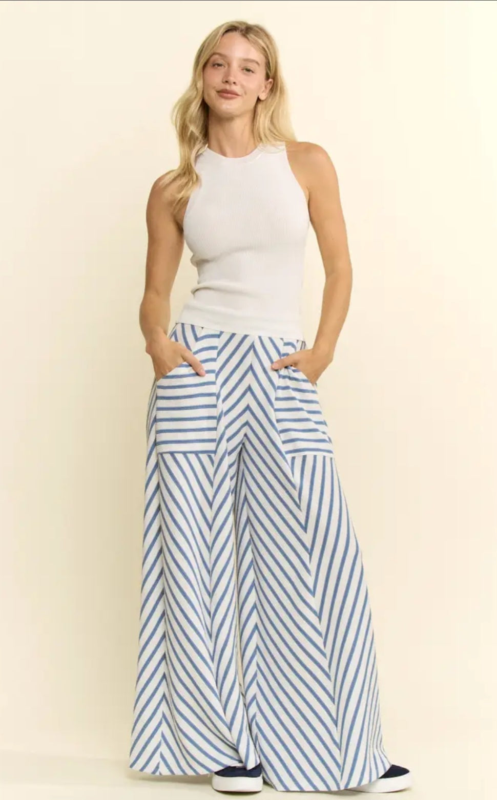 Stripe Wide Leg Pants